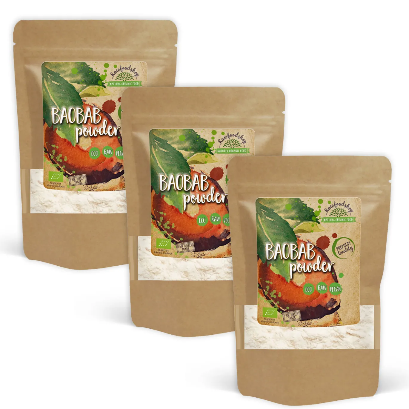 Baobab pulver EKO 125g x 3 paket