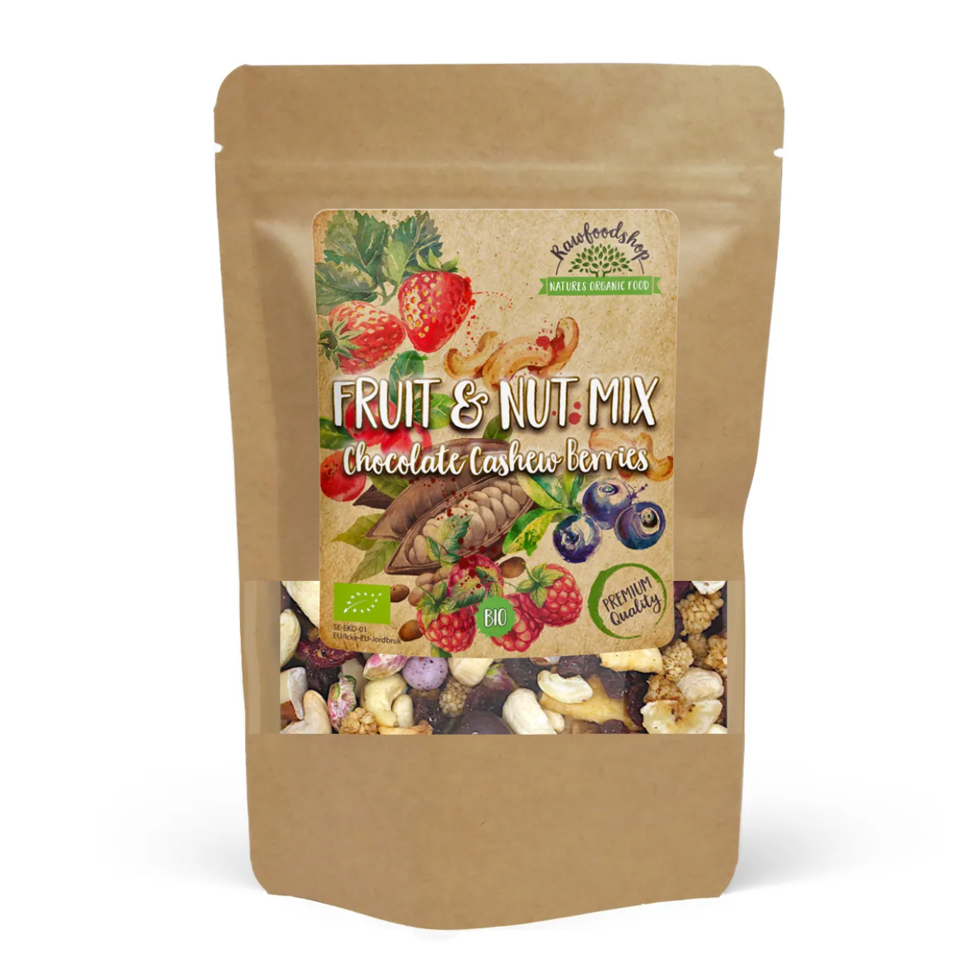 Frukt- & Nötmix Choklad Cashew Skogsbär EKO 200g
