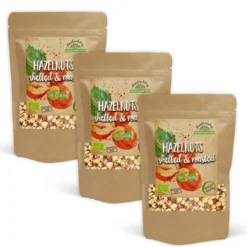 Hasselnötter skalade och rostade EKO 1kg x 3 paket
