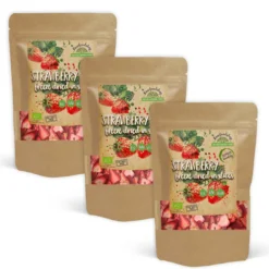 Jordgubbar Frystorkade Skivor EKO 50g x 3 paket