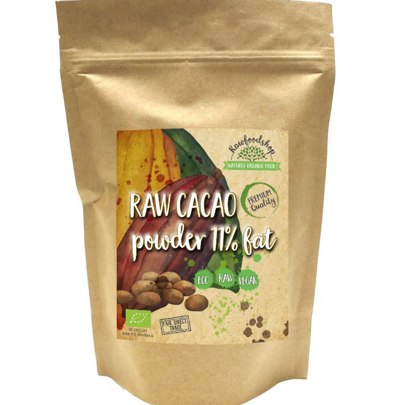 Kakaopulver Raw 11% EKO 100g