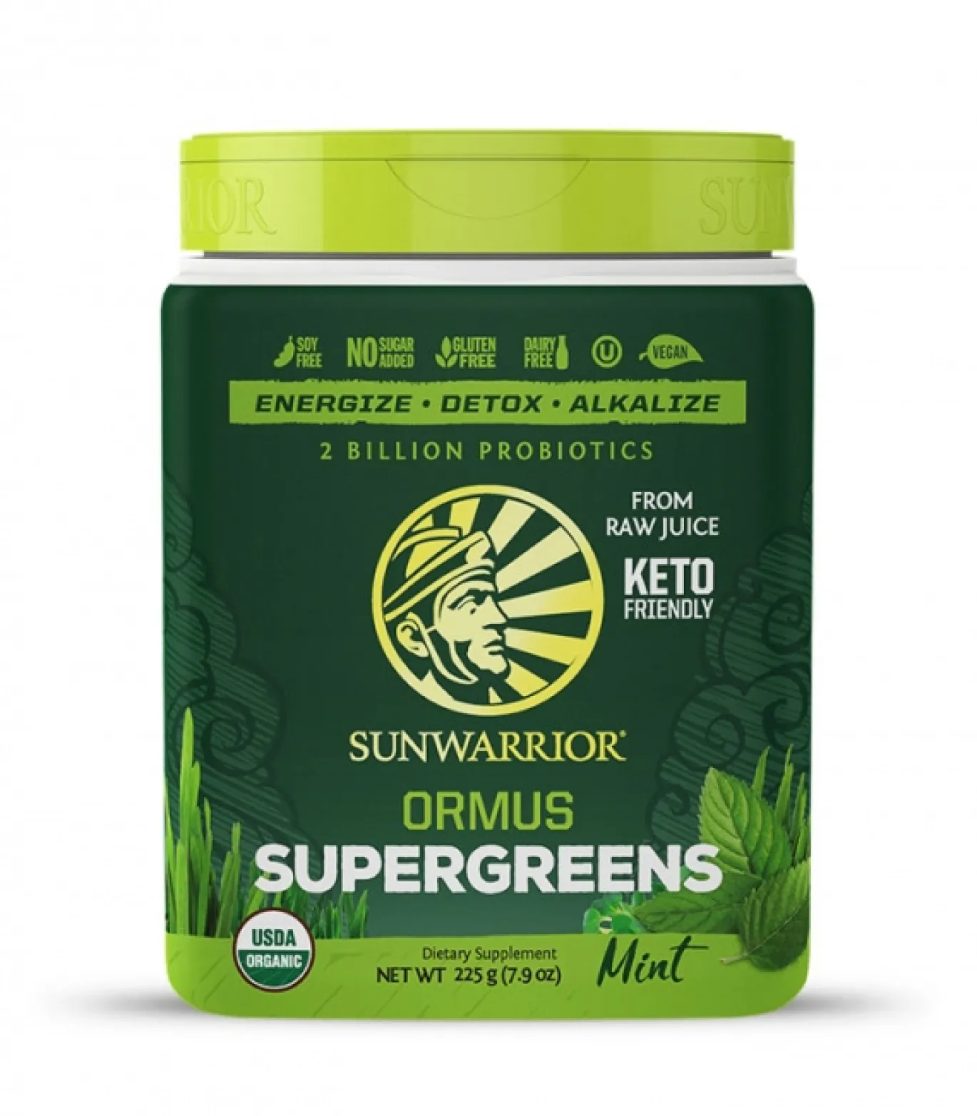 Sunwarrior Ormus Super Greens Organic Mint 225 g